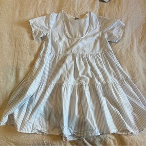 Striped tiered mini dress